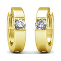 Cate & Chloe Charlie 18k Yellow Gold Plated 14mm Hoop Earrings with Swarovski Crystals for Women