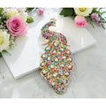 Gyn Joy Peacock Multicolor, Austrian Crystal Rhinestone Art Gorgeous Pins and Brooches, Gold-Tone, 5 Inch