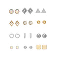 Time and Tru Geometric Stud Earrings, Goldtone, 12