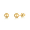 Tilo Jewelry 14K Yellow Gold Polished Ball Stud Post Earrings with Secure Screw-backs | 4mm | Classic Everyday Earrings | Women, Men & Unisex
