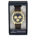 George Men's Gold Round Case with Brown Strap Watch