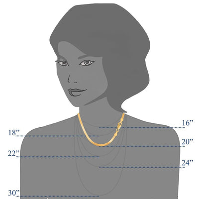 14k Solid Yellow Gold 4.00mm Shiny Imperial Herringbone Chain Necklace or Bracelet for Pendants and Charms with Lobster-Claw Clasp (7", 8", 16", 18" 20" or 24 inch)