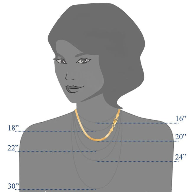 14k Solid Yellow Gold 4.00mm Shiny Imperial Herringbone Chain Necklace or Bracelet for Pendants and Charms with Lobster-Claw Clasp (7", 8", 16", 18" 20" or 24 inch)