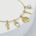 Believe by Brilliance Women's Gold Plated Slider Charms Adjustable Family Bracelet
