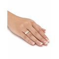 PalmBeach Jewelry Diamond Accent Diagonal Banded S-Link Ring Gold-Plated