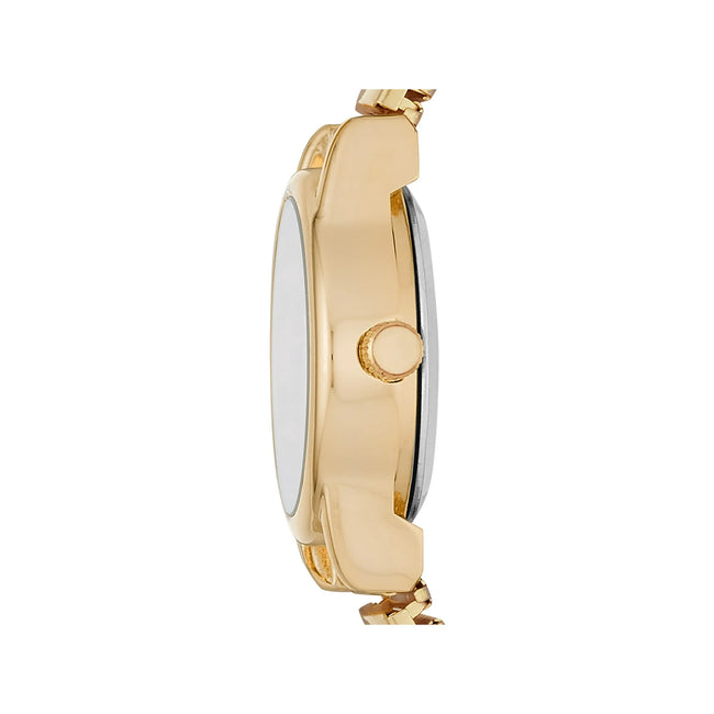 Time & Tru Women's Wristwatch: Gold Tone Oval Case, Easy Read Dial, Expansion Band (FMDOTT008)