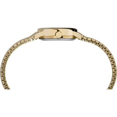 Timex Women's Easy Reader Date Gold/White 25mm Casual Watch, Tapered Expansion Band
