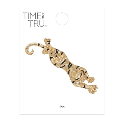 Time and Tru Goldtone Tiger Brooch, 1 Piece