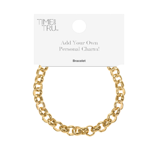 Time and Tru Goldtone Charm Chain Bracelet, 1 Piece