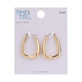 Time and Tru Adult Women's Gold Tone Wide Click Top Metal Hoop Earring