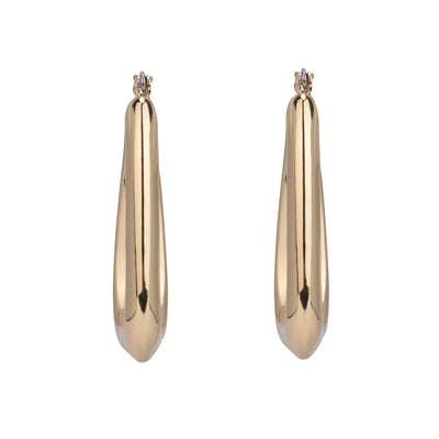 Time and Tru Adult Women's Gold Tone Wide Click Top Metal Hoop Earring