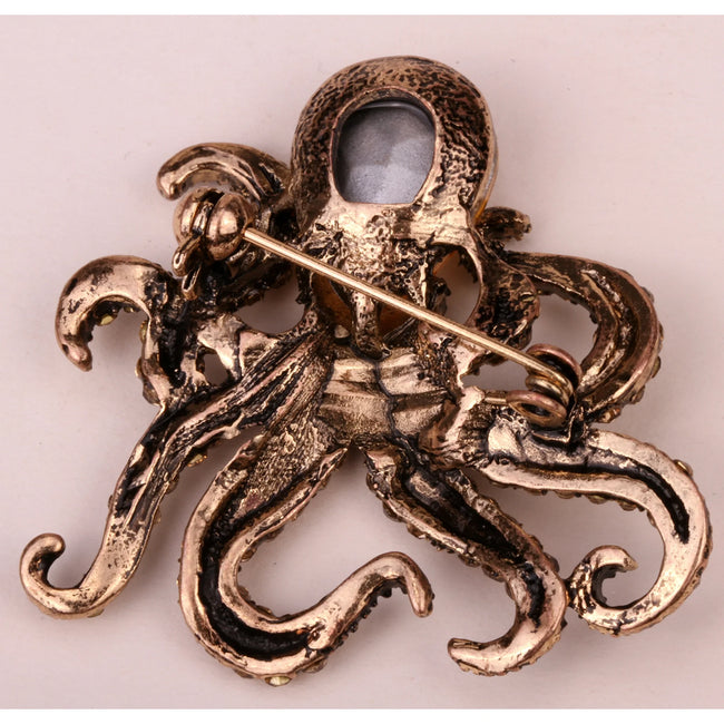 Octopus Pin Brooch for Women Blouse Jacket Coat Scarf Shawl Hat Bag