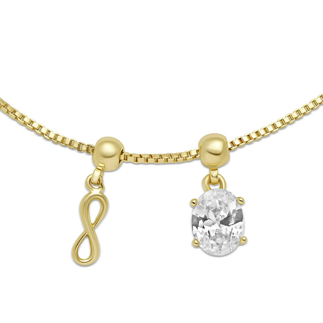 Believe by Brilliance Women's Gold Plated Slider Charms Adjustable Family Bracelet