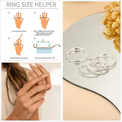 LUNVKY 4PCS 18K Gold Plated Rings for Women Non Tarnish Knuckle Dainty Fashion CZ Ring Pinky Thin Thumb Stackable Ring Set Birthday Christmas Jewelry Gifts Teen Mom Adults Stocking Stuffers Age Ideas