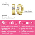 Cate & Chloe Charlie 18k Yellow Gold Plated 14mm Hoop Earrings with Swarovski Crystals for Women