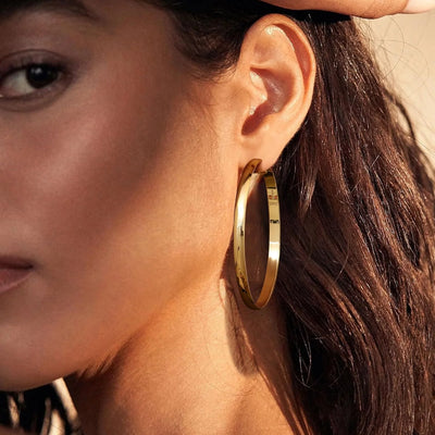 Bavsenic 14K Gold Hoop Earrings For Women,Large Gold Filled Hoops,Medium Hoop Earring,50mm/60mm/70mm