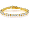 GEMSME 18K Yellow Gold Plated 4MM Cubic Zirconia Classic Graduation Tennis Bracelet for Women Men Girls 6 inch
