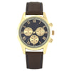 George Men's Gold Round Case with Brown Strap Watch