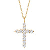 SFTING 14K White Gold Plated Zirconia Gold Cross Faith Pendant Necklace for Women with 925 Silver