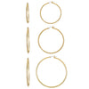 Women's Gold-tone Hoop Earrings, 3 Pairs