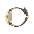 George Men's Gold Round Case with Brown Strap Watch