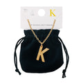 Time and Tru Women's Goldtone Initial K Necklace with Giftable Pouch