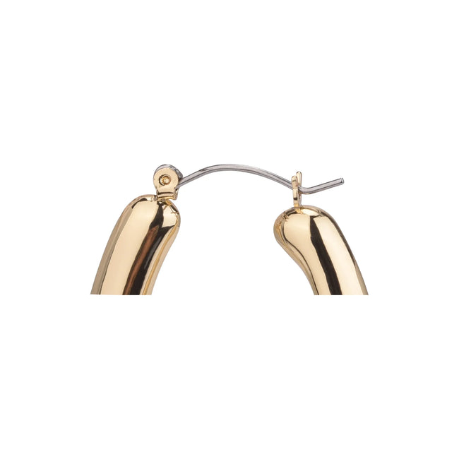 Time and Tru Adult Women's Gold Tone Wide Click Top Metal Hoop Earring