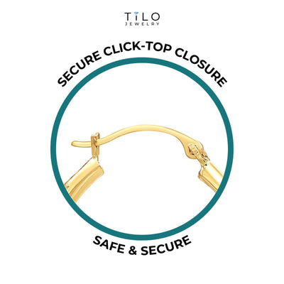 Tilo Jewelry 14K Yellow Gold Thin Hoop Earrings, 1mm Tube, 18mm (Women, Men, Unisex)