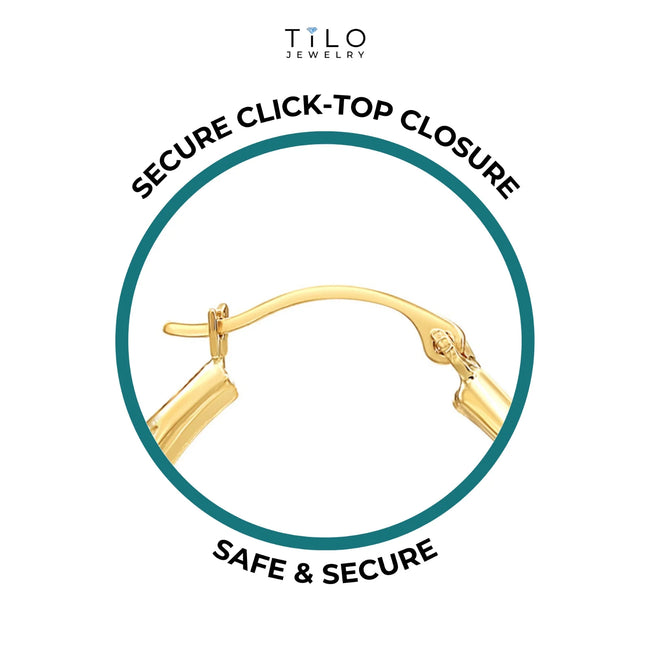 Tilo Jewelry 14K Yellow Gold Thin Hoop Earrings, 1mm Tube, 18mm (Women, Men, Unisex)