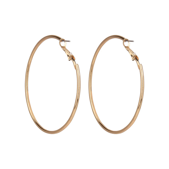 Time and Tru Adult Women's Gold Tone Metal Hoop Earring