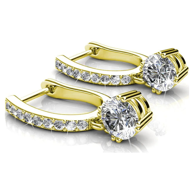 Cate & Chloe McKenzie 18k Yellow Gold Plated Drop Dangle Earrings with Swarovski Crystals for Women