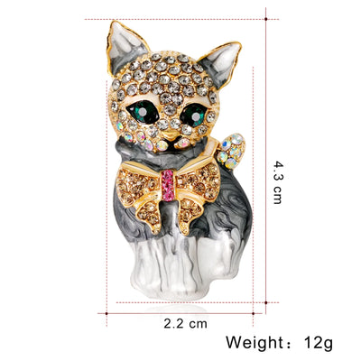 ZTTD Alloy Fashion Little Animal Cat Brooch Lapel Pin Ladies Clothing Pins Accessories Jewelry Gift