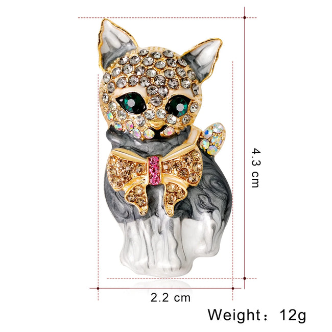 ZTTD Alloy Fashion Little Animal Cat Brooch Lapel Pin Ladies Clothing Pins Accessories Jewelry Gift