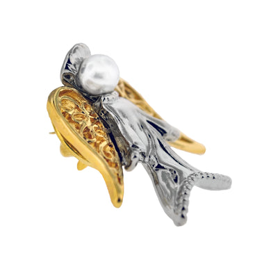 Angel with Pearl Religious Spiritual Jewelry Brooch Style Lapel Pin 1